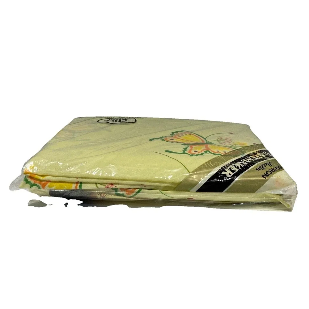 Tastemaker‎ Full Fitted Sheet Summer Fantasy Butterflies No Iron Muslin 70s NOS